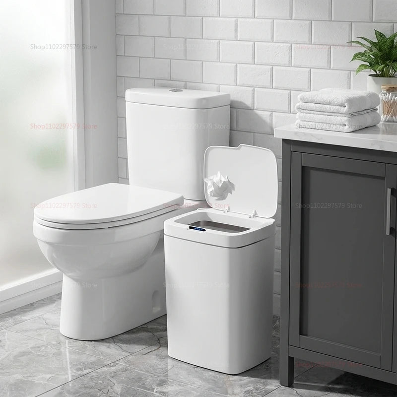 15L Non-Contact Smart Sensor Trash Can Automatic Touchless Waste Bin Eco-Friendly Electronic Bathroom Kitchen Green Household Ho